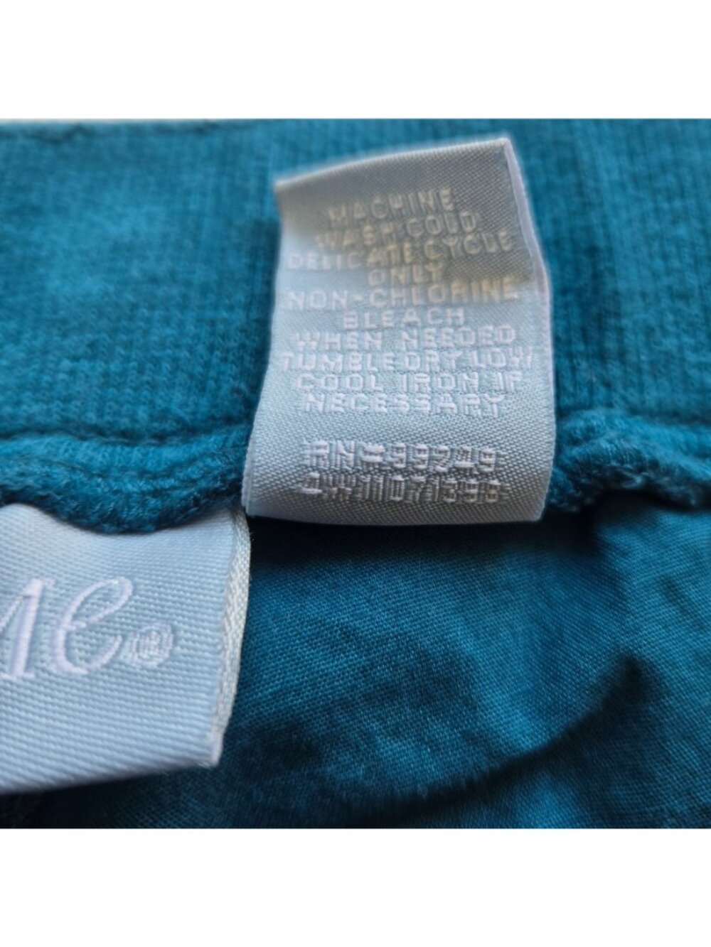 Liz & Me Womens Cargo Capri Pants Cropped Elastic Waist Teal 5X 100% Cotton - Picture 12 of 12